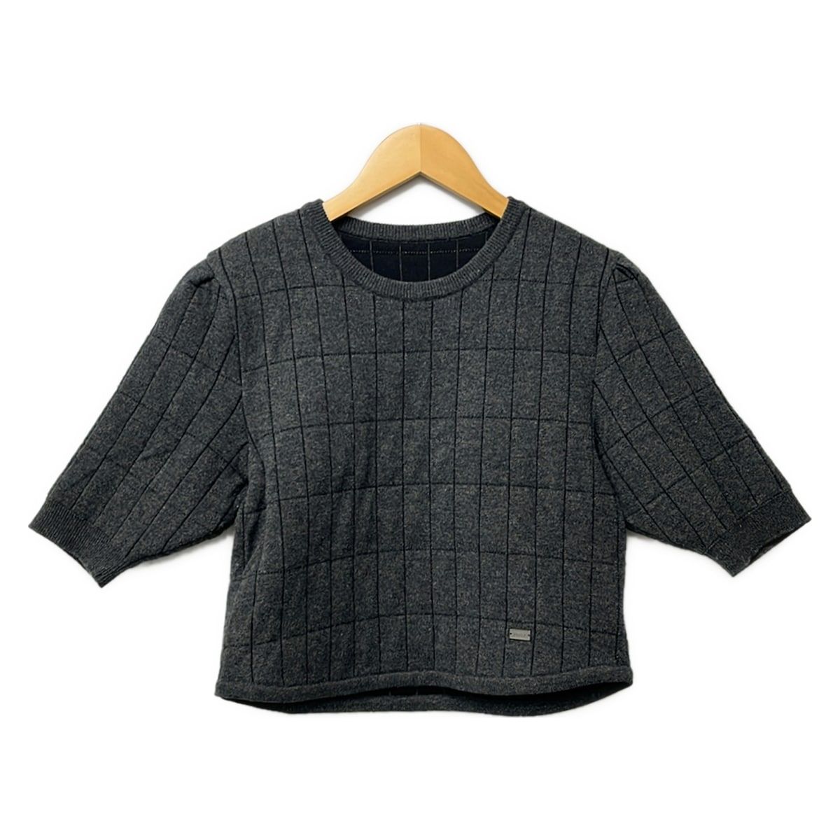 FOXEY(フォクシー) 半袖セーター サイズ40 M レディース - 43928 ダークグレー×黒