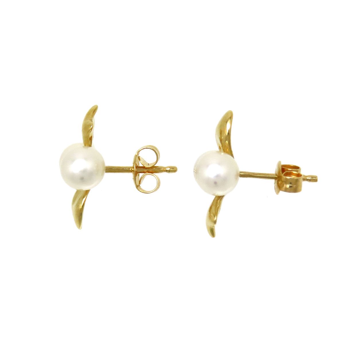 ミキモト パール リボン ピアス K18 (K18YG) レディース MIKIMOTO 