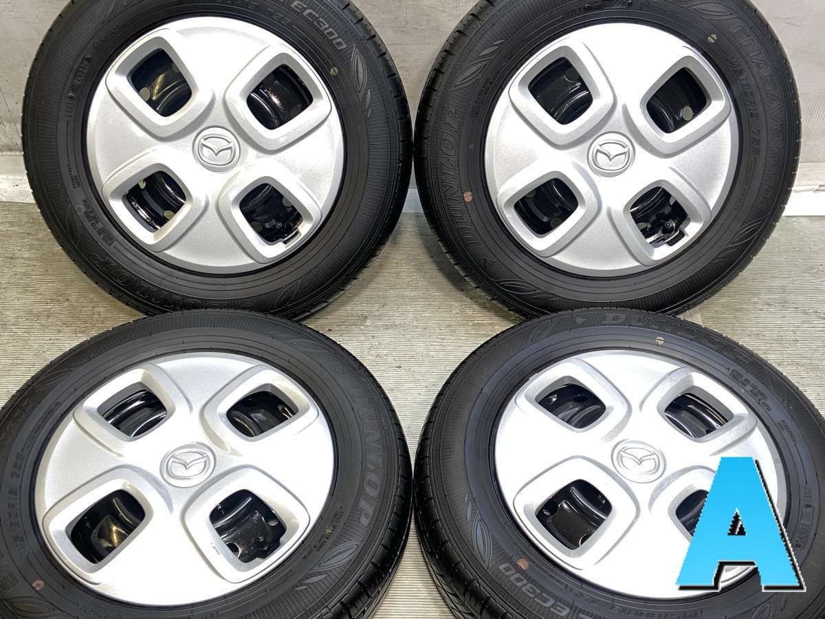 145/80R13 ダンロップ エナセーブ EC300 マツダ純正 13x4.0 100-4穴 中古タイヤ サマータイヤ ホイールセット 4本セット s13260415015