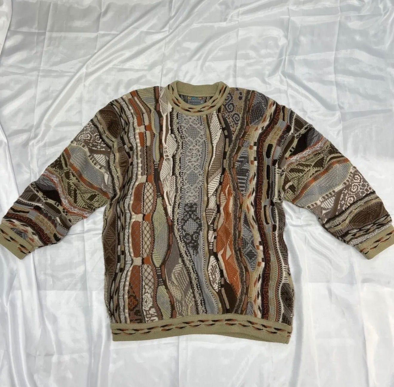 COOGI クージー 3Dニット セーター M マルチカラー 総柄 ヴィンテージ オーストラリア製 美品