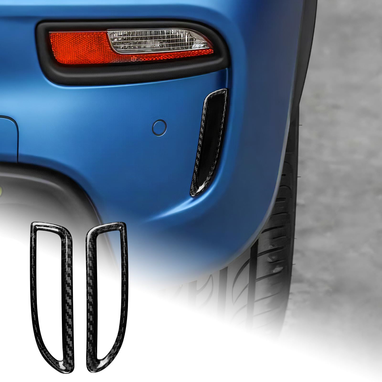 AIRSPEED アバルト 595 695 2017-2024 Abarth 595 695 専用 アクセサリー カーボンファイバー 外装カスタム パーツ カー車後部吸気口装飾フレームステッカー カッコいい 傷防止 ドレスアップ 両面テープ付き 汚れ ...