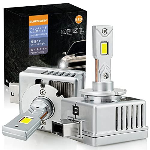 BLUESEATEC【2025新型モデル】D1S D1R LED ヘッドライト 車検対応 ポン付け45W 純正HID用LED化キット バルブ交換タイプ 静音ファン付き 配線レス6500k LED化 LEDバルブ 2個セット3年保証(沖縄・離島 ebc63520