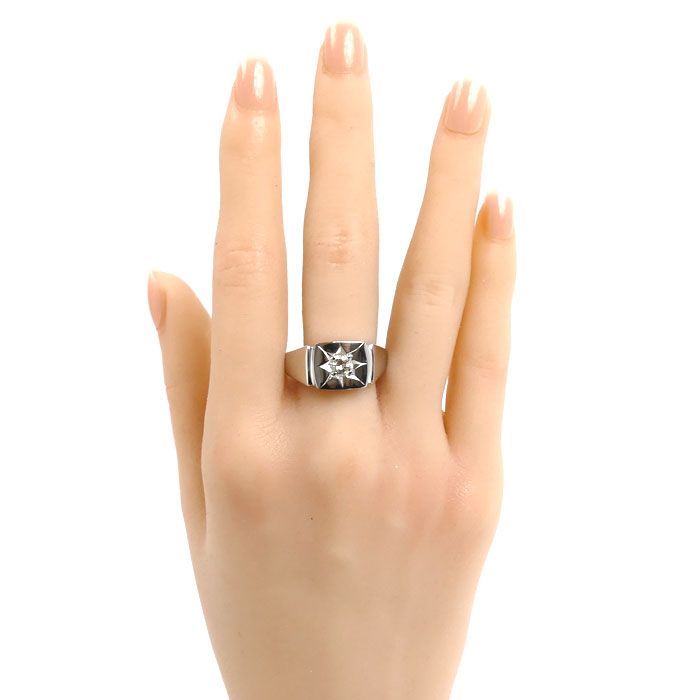 Pt900プラチナ リング・指輪 ダイヤモンド0.34ct 17.4g 26号 メンズ