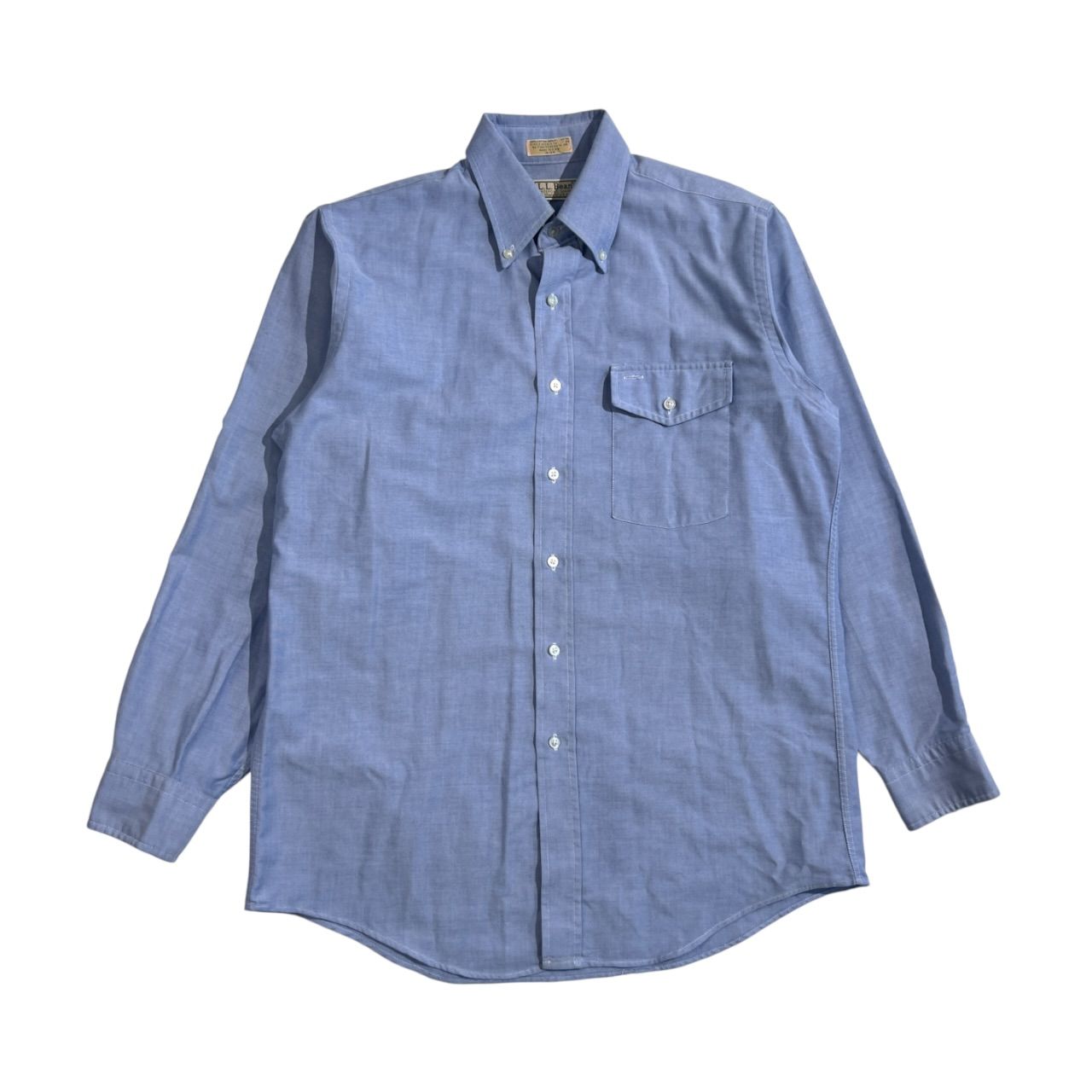 90s USA製 L.L.Bean エルエルビーン オックスフォード BD ボタンダウン 長袖 ワイシャツ ドレスシャツ 16-34/ブルー系 メンズ ヴィンテージ