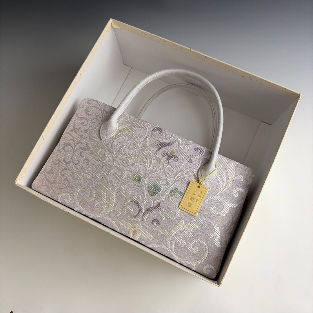 新品未使用品　京都 西陣織　弥栄織物　正絹帯地使用　利休バッグ　260510 新品未使用品 京都 西陣織 弥栄織物 正絹帯地使用 利休バッグ 260510