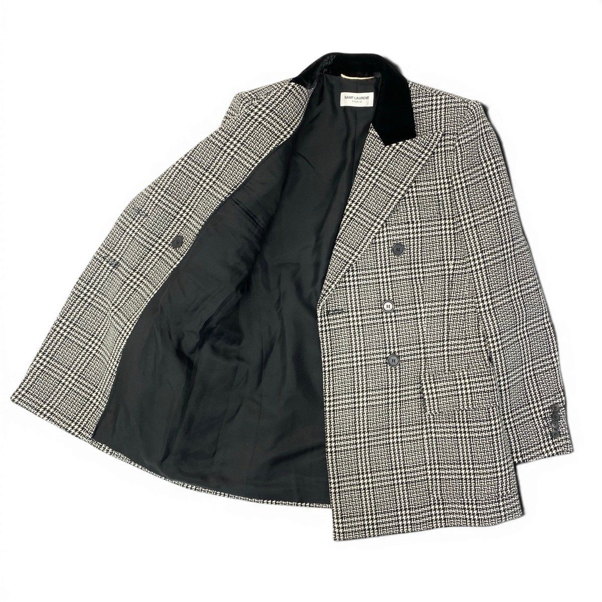 51e19 SAINT LAURENT PARIS サンローラン ツイードジャケット ロング 