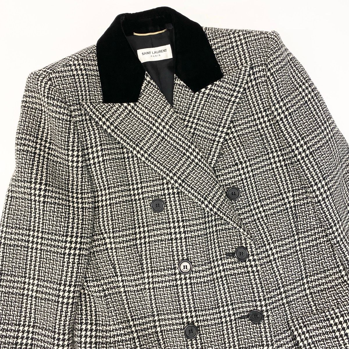 51e19 SAINT LAURENT PARIS サンローラン ツイードジャケット ロング 