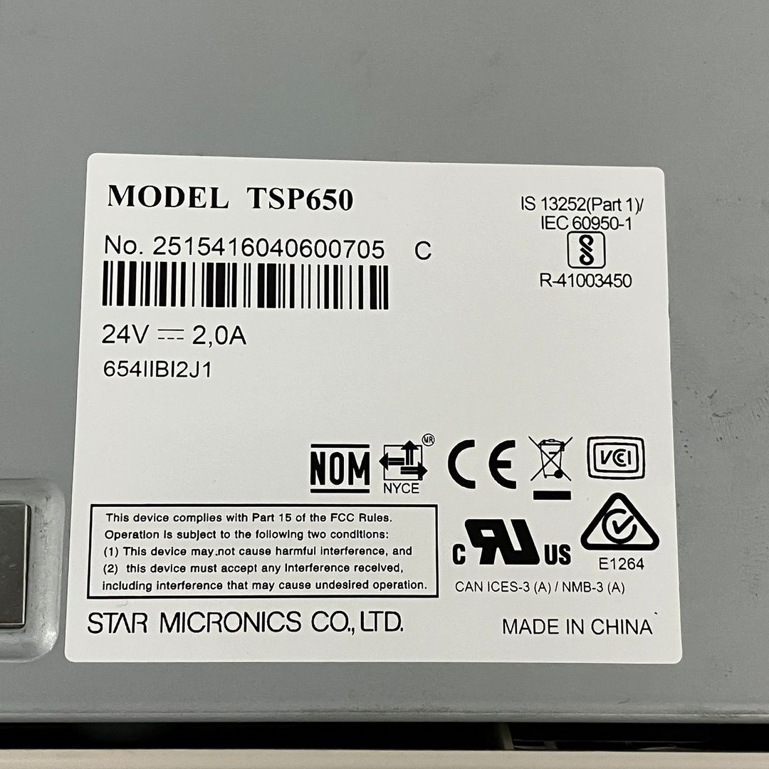 Star TSP650II レシートプリンター 中古 - メルカリ