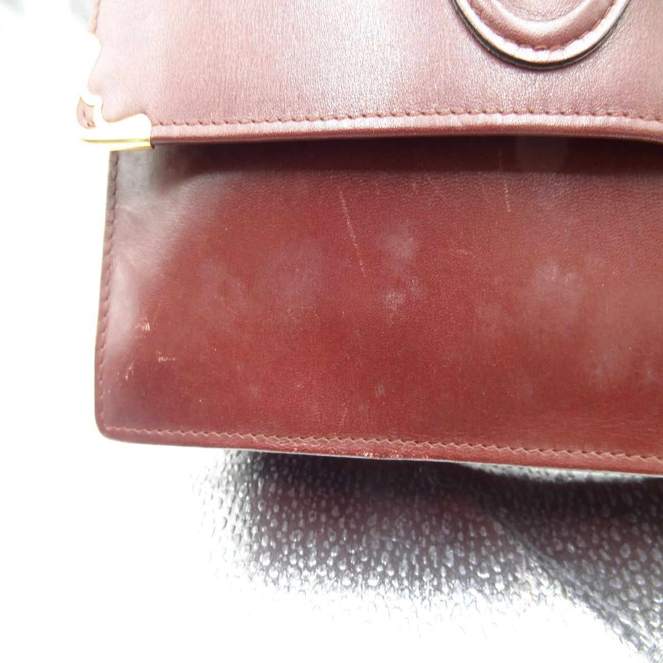 カルティエ マストライン ショルダーバッグ Cartier ボルドー レザー 