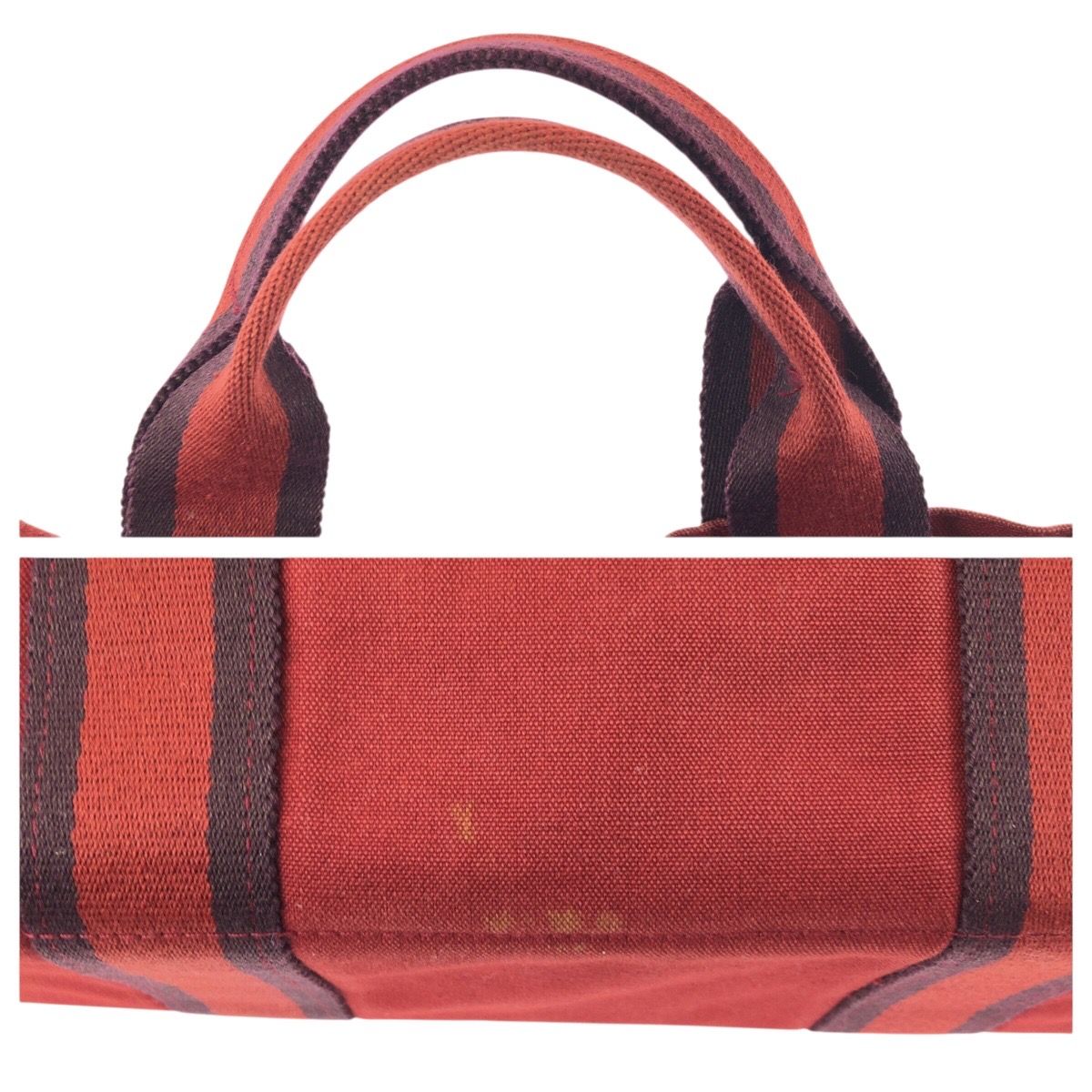 HERMES エルメス フールトゥ MM レッド シルバー金具 キャンバス