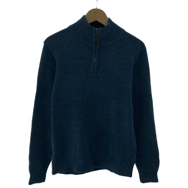 【中古】　L.L.Bean　セーター　長袖　ニット　プルオーバー　トップス　モックネック　ハーフジップ　無地　ハイゲージ　アウトドア　古着　/1151