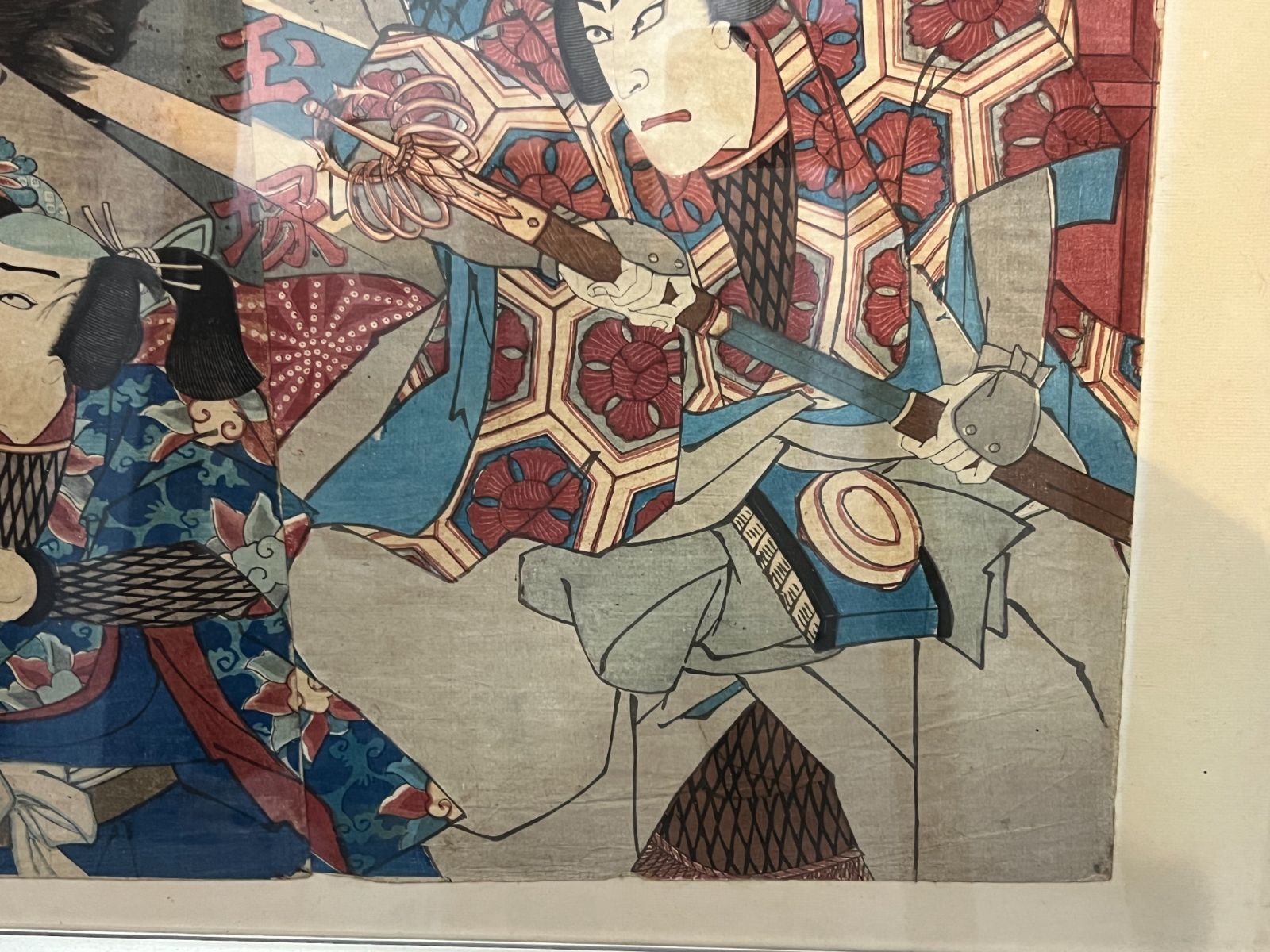 浮世絵 梅堂国政筆 2枚続 歌舞伎 骨董 アンティーク 浮世絵 梅堂国政筆 2枚続 歌舞伎 骨董 アンティーク