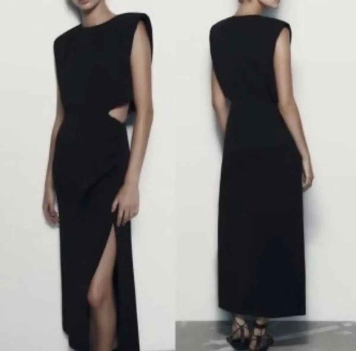 ZARA ブラック スリット カットアウト ドレス
