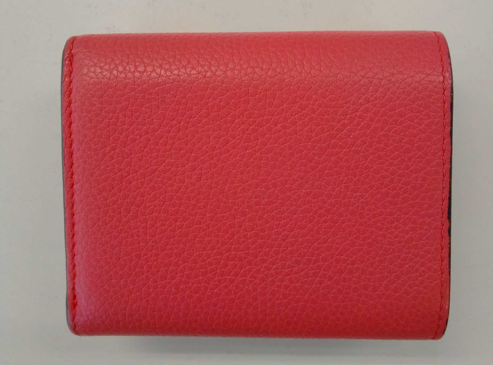 AVC16 ロエベ 極美品 アナグラム バーティカルウォレット 3つ折財布 シルバー金具
