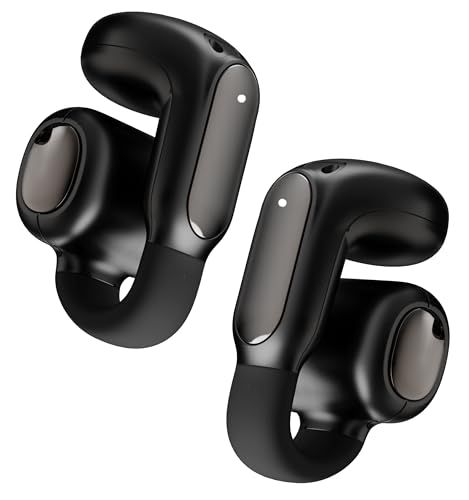 Hmusic【「ながら聴き」体験再定義】 イヤーカフ ワイヤレスイヤホンBluetooth6.0 「Open Audio × パノラマ」 オープンイヤー（耳を塞がず全耳型フィット）/耳挟み式/完全ワイヤレス と超軽量設計 で耳が痛くならない c9ff0dcd