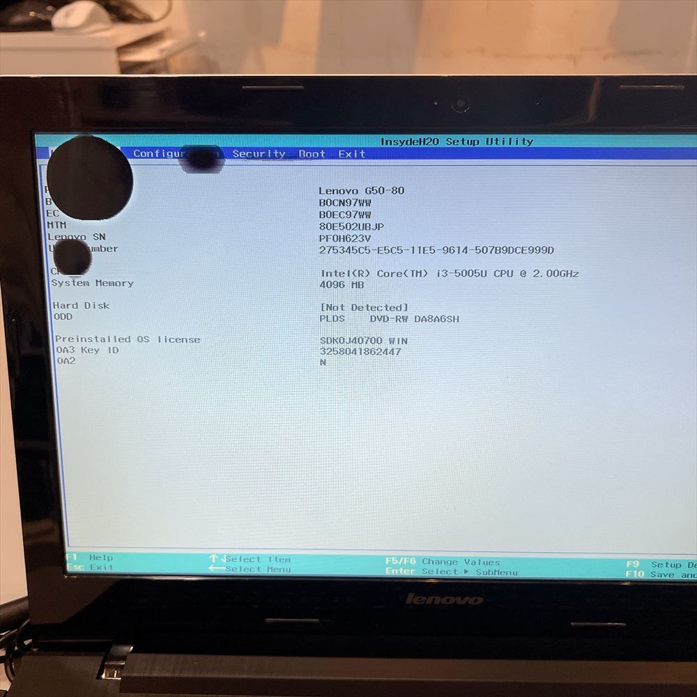 ジャンクPC】 LENOVO G50-80 ノートPC メモリなし HDDなし HN-2020