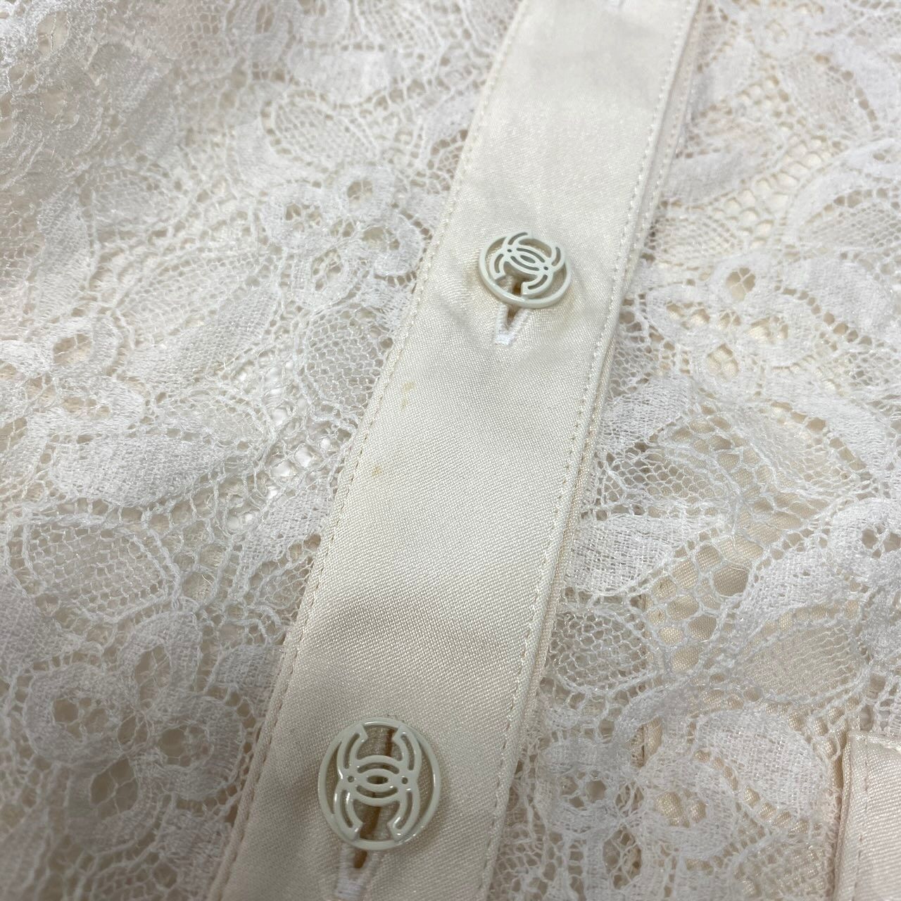 Ce19 CHANEL シャネル 2007年 クルーズライン レースブラウス 長袖