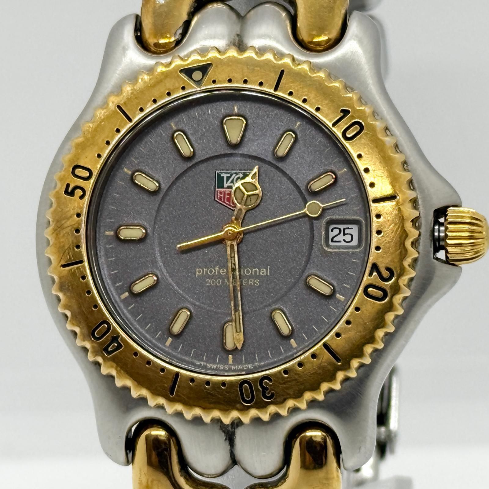 TAG HEUER タグホイヤー プロフェッショナル 200m WG1120-0 グレー QZ メンズ 腕時計 訳あり
