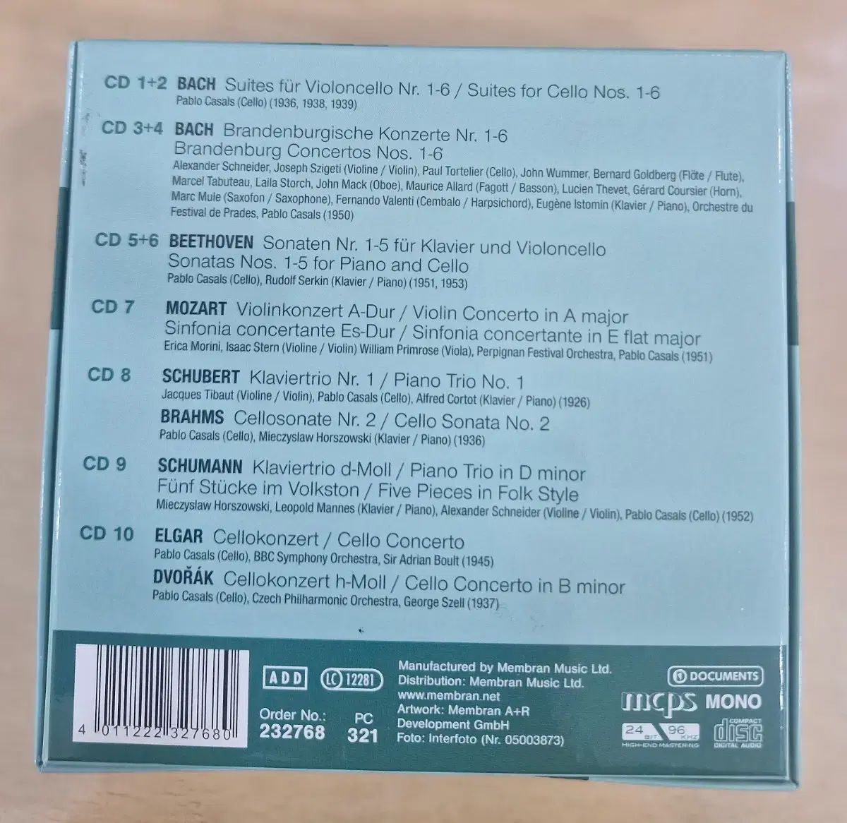 CD パブロ カザルス Portrait 10 ボックス セット - メルカリ