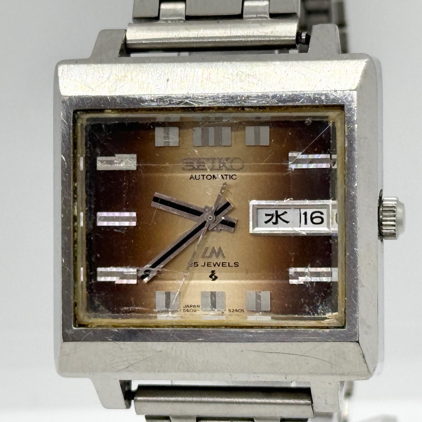 SEIKO セイコー ロードマチック 5606-5080 ブラウン AT メンズ 腕時計 訳あり