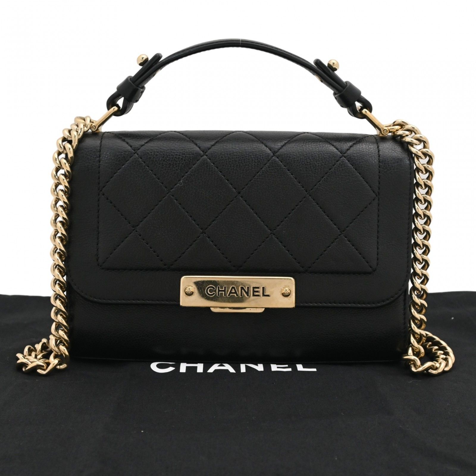 【中古】シャネル マトラッセ クリックラベル 2WAY チェーンショルダーバッグ キャビアスキン ロゴ Bランク ch69269cc