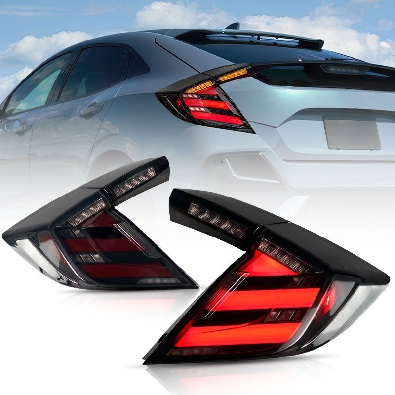 【送料無料】ホンダ シビック ハッチバック FK7/FK8 Honda Civic Hatchback 2016-2021 専用 LEDテールランプユニット スモーク 高輝度 シーケンシャルウインカー ドレスアップ 視認性UP 左右セット PC製