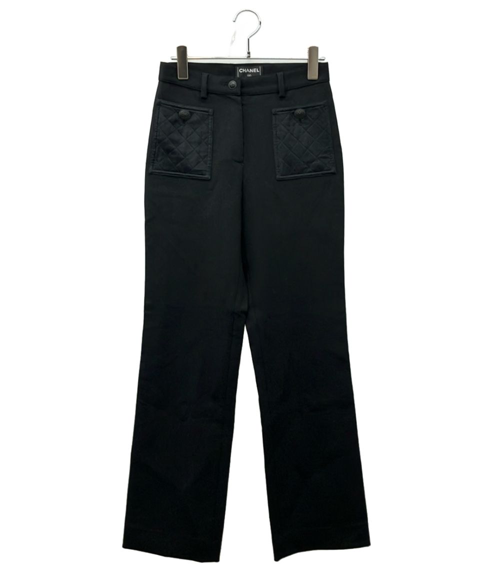 シャネル パンツ ブラック キルティング ポケット P24279W03390 レディース SIZE 34 (XS) CHANEL