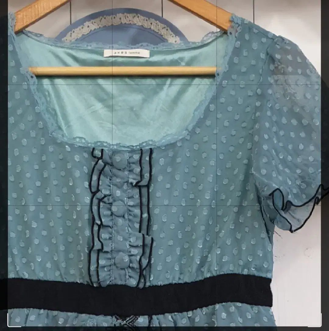 Axes Femme (アクシーズファム) ヴィンテージ ミントブルー シフォン ONE PIECE Axes Femme (アクシーズファム) ヴィンテージ ミントブルー シフォン ONE PIECE