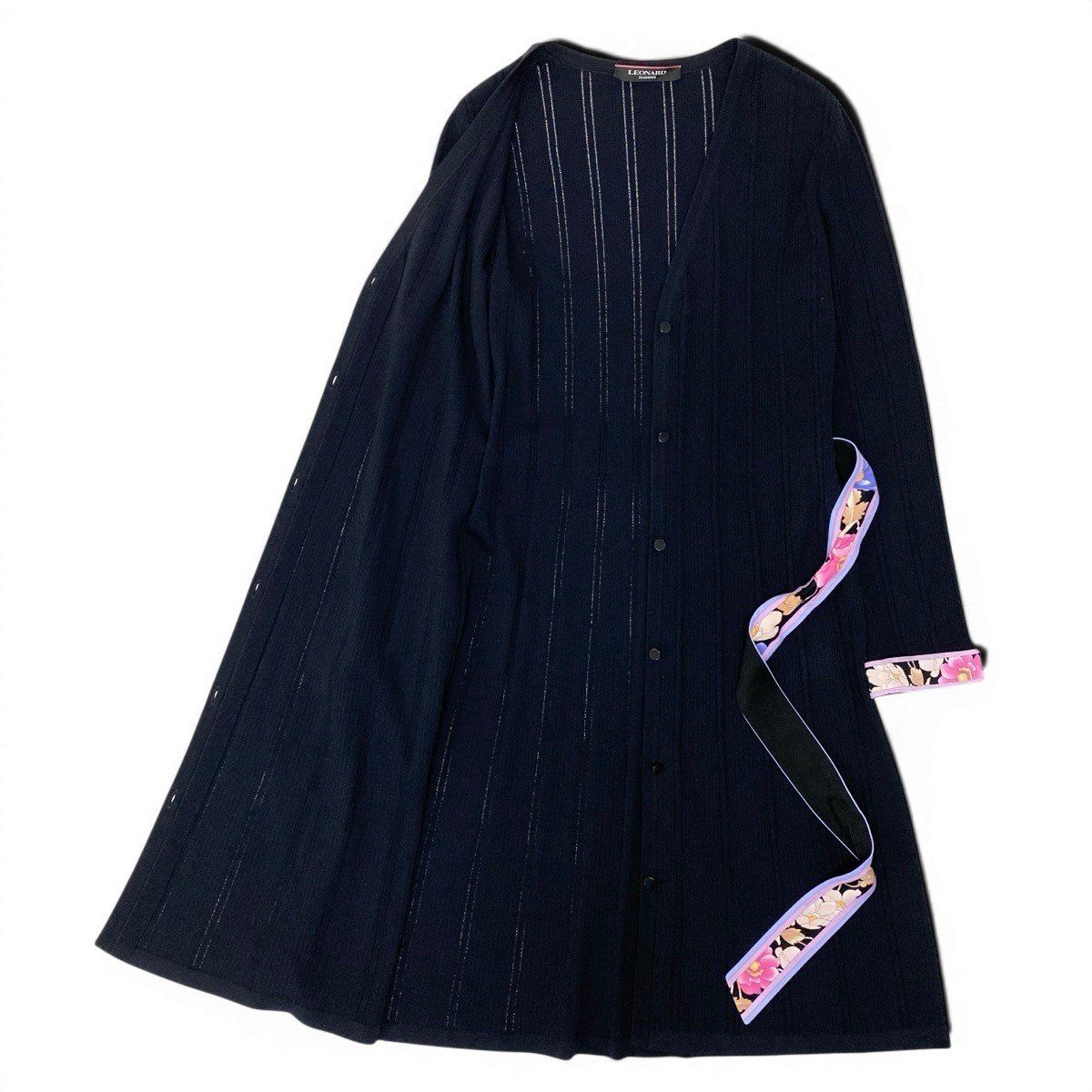 81e19 【美品】 LEONARD FASHION レオナール ロング ニット