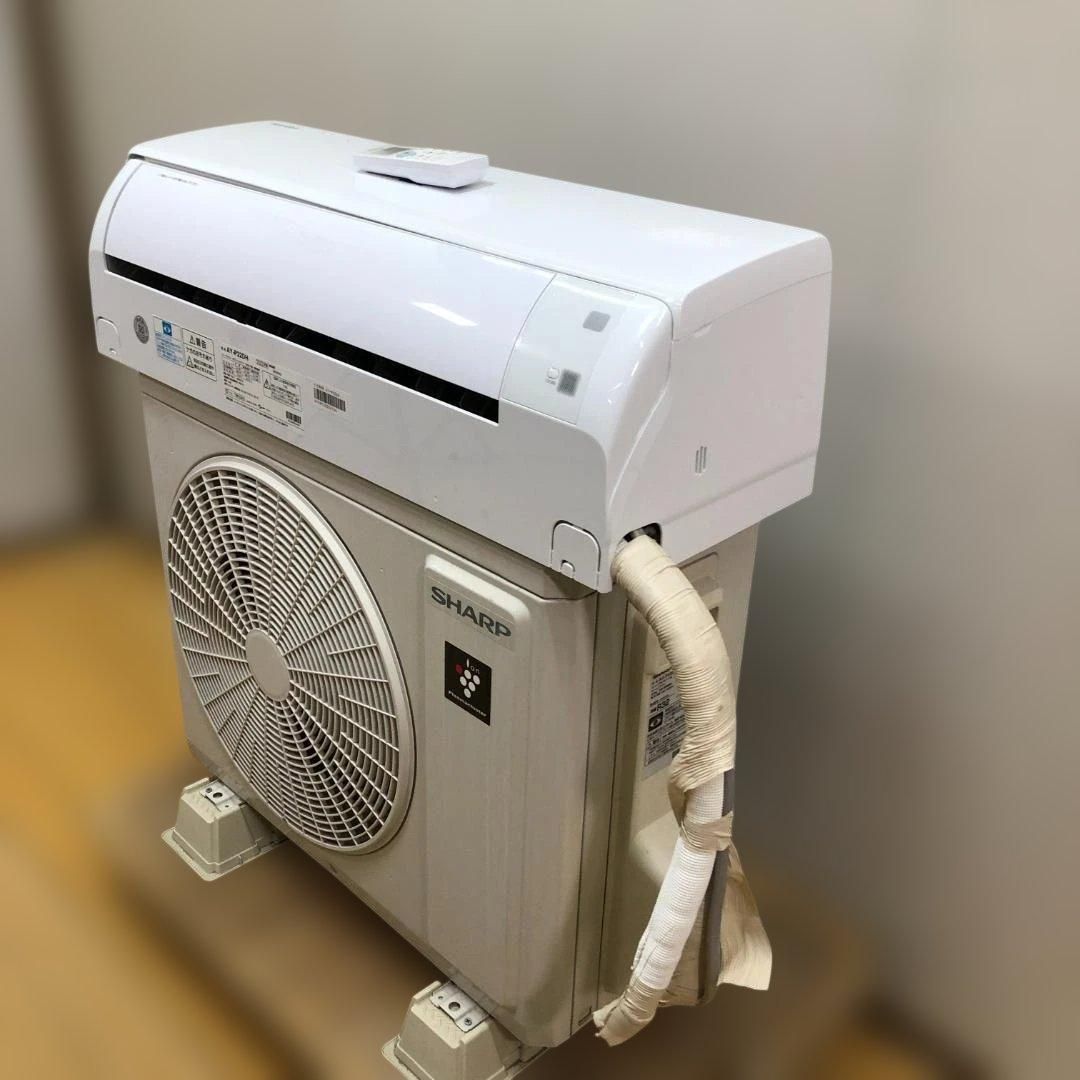 美品 2022年製 SHARP シャープ AY-P22DH AU-P22DH R32 2.2kW 6畳用 冷暖房兼用 セパレート型 単相100V プラズマクラスター リモコン付 112973-1-040