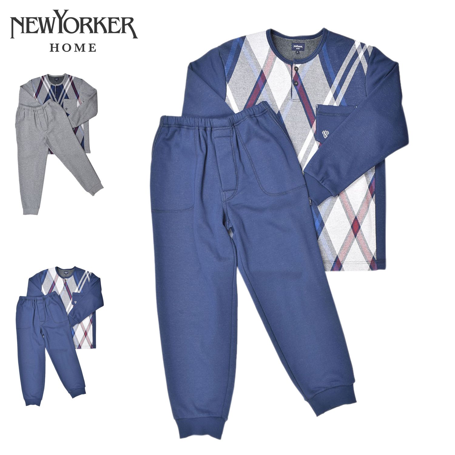 ニューヨーカーホーム NEWYORKER HOME ルームウェア 部屋着 パジャマ セットアップ ナイトウェア 長袖 メンズ 0696-95