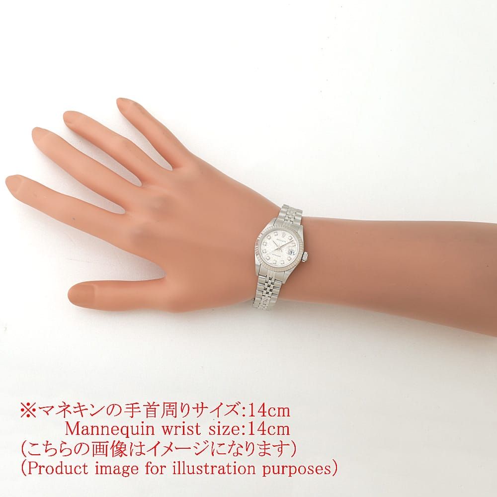 ロレックス デイトジャスト 10Pダイヤ 79174G シルバー 彫りコンピューター F番 中古 レディース