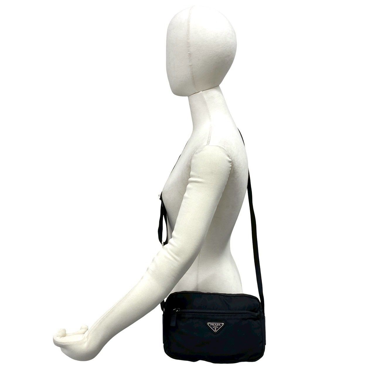 極 美品 PRADA プラダ 三角ロゴ プレート 金具 テスート ナイロン ミニ 