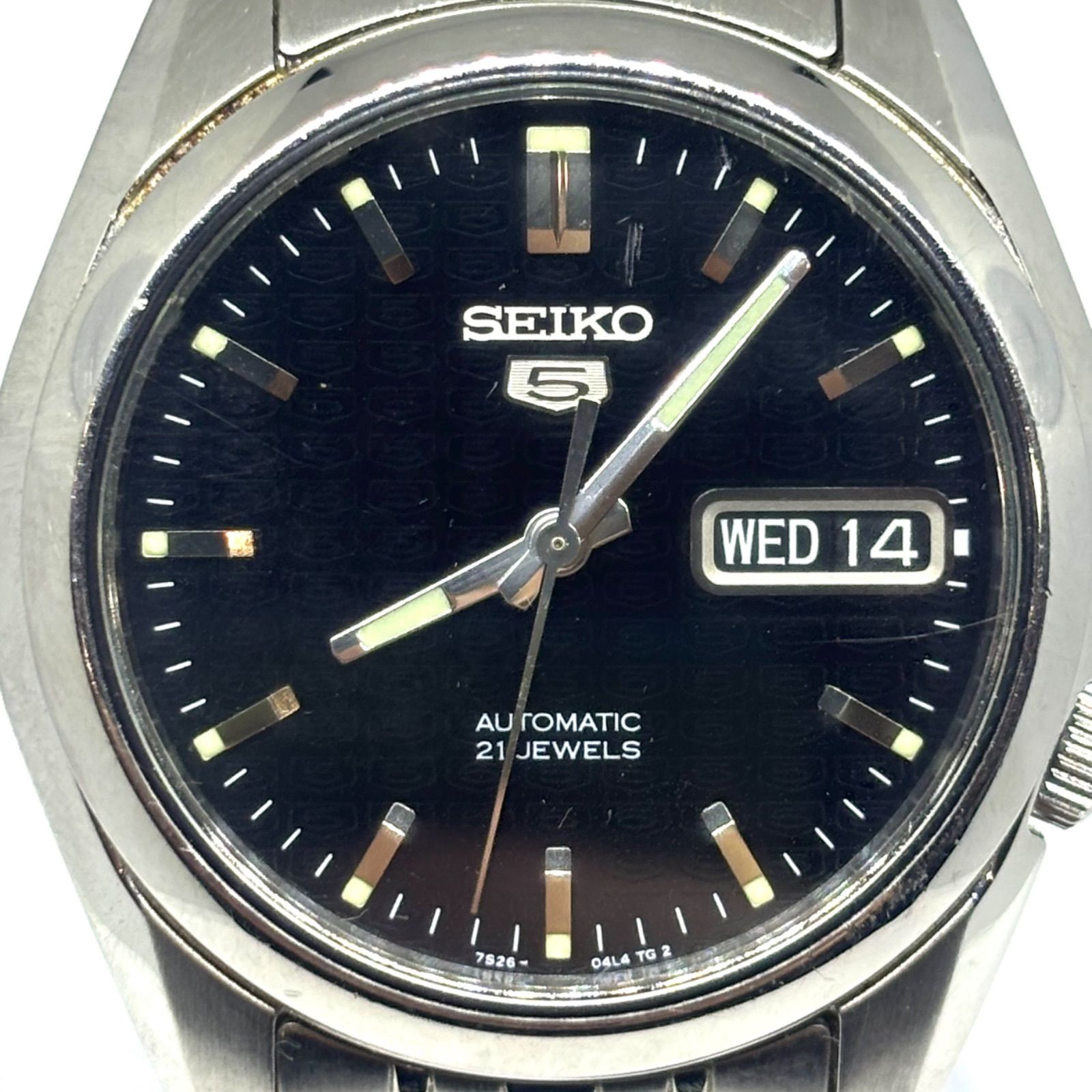 稼働品】SEIKO セイコーファイブコレクション ブラック文字盤 黒 夜光 