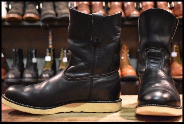 【9E 良品 羽タグ 98年】レッドウィング 8169 ペコス 黒 ブラッククローム プルオン ブーツ redwing pecos HOPESMORE【GE318】