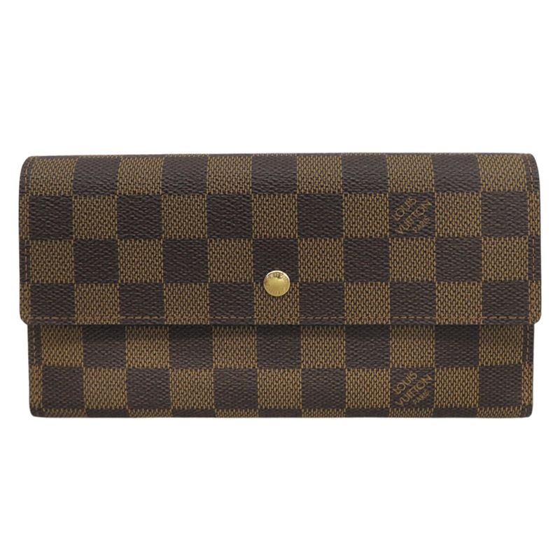 ルイヴィトン LOUIS VUITTON ダミエ ポルトフォイユ・インターナショナル 長財布 エベヌ N61217 中古 新入荷 LV2090
