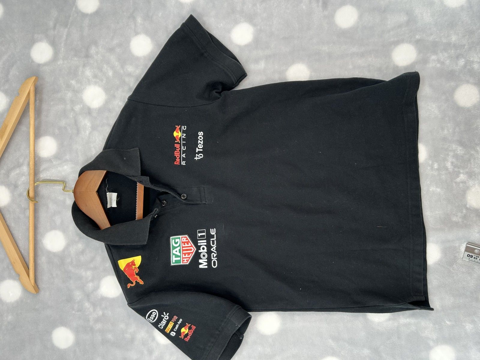 Red Bull Racing F1 チームポロシャツ ブラック TAG Heuer Mobil1 Oracle Tezos Pirelli スポンサー F1グッズ