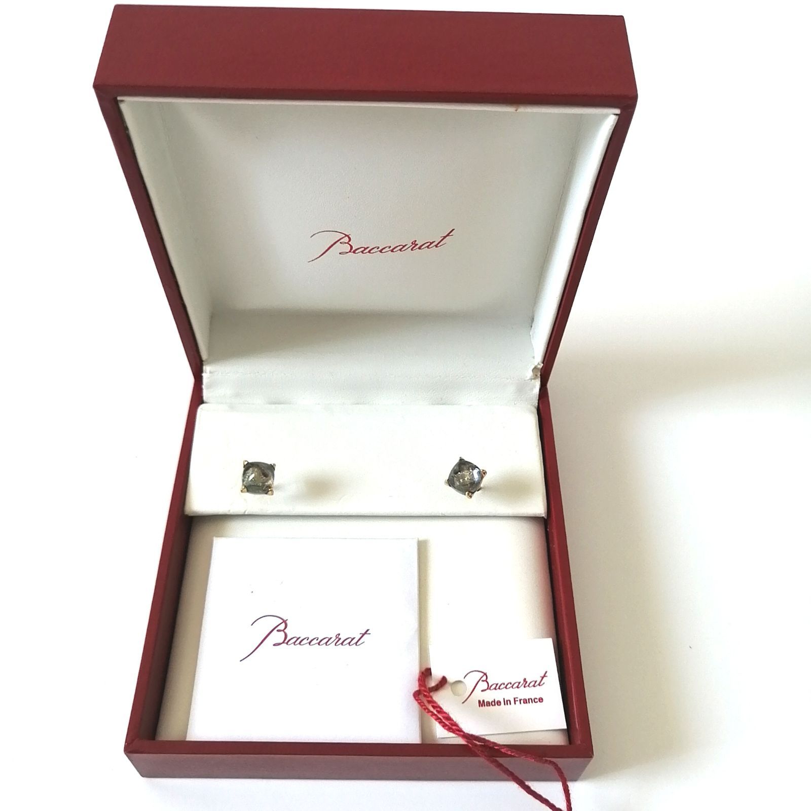 バカラ　Baccarat　ミニメディチピアス　スタッドピアス　水色　ゴールド金具　408