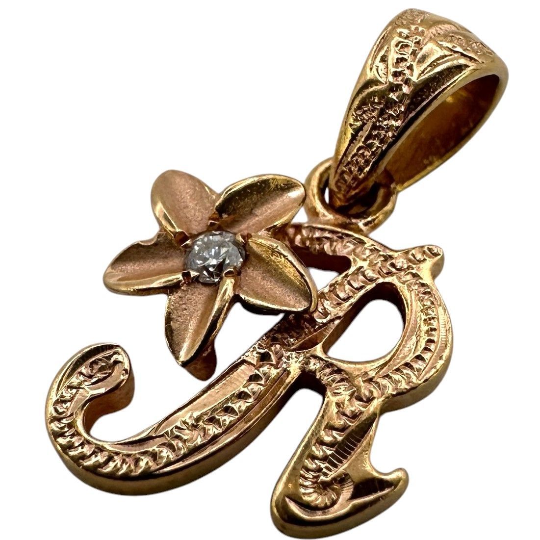 LONO】 ロノ 14K イニシャル ペンダントトップ 0.9g ネックレス トップ