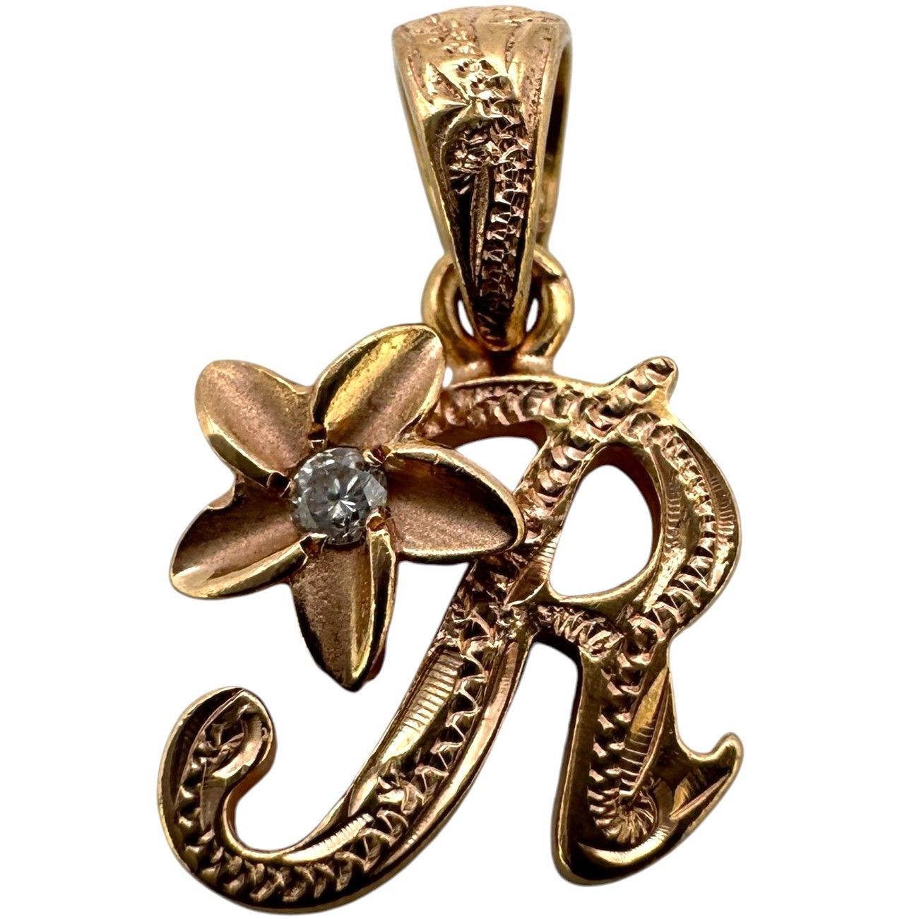 LONO】 ロノ 14K イニシャル ペンダントトップ 0.9g ネックレス トップ 