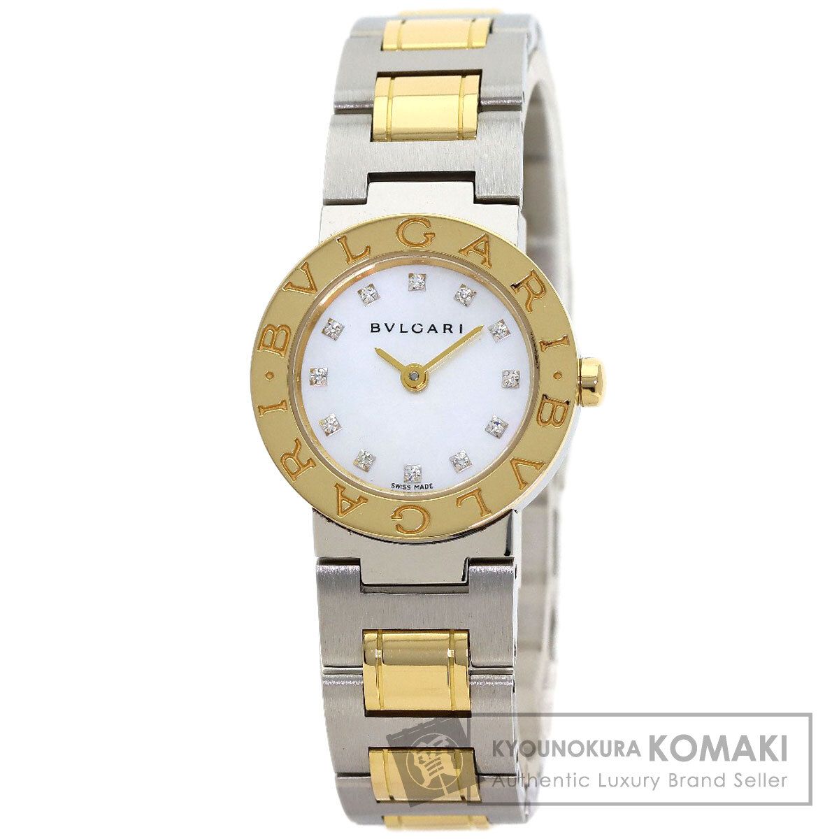 BVLGARI ブルガリ BB23SG ブルガリブルガリ 12P ダイヤモンド 腕時計 SS SSxK18YG K18YG レディース [中古]