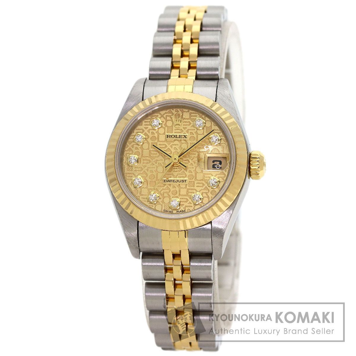 ROLEX ロレックス 79173G デイトジャスト 10P ダイヤモンド 腕時計 SS SSxK18YG K18YG レディース [中古]