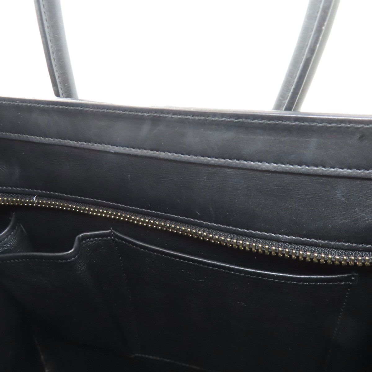 CELINE セリーヌ ラゲージ マイクロ ハンドバッグ レザー キャンバス 