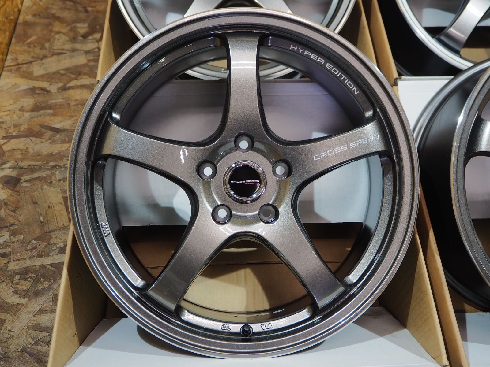 ★5本スポーク★17インチ7.5J+50 5H114.3 新品 人気 軽量 クロススピード ハイパーエディション CR5 ブロンズ ホイール1台分 C-HR エスティマ カムリ ヤリスクロス CR-Z S2000 アコード オデッセイ シビック ステップワゴン