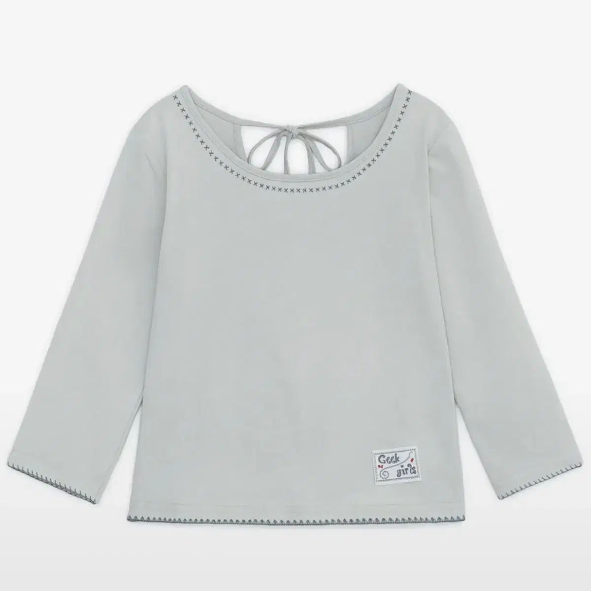 ハグユアースキン バッグ リボン カプリ スリーブ Tシャツ (グレーシー ブルー)
