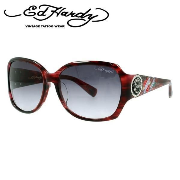 【訳あり】エドハーディー サングラス EdHardy トゥルーラブ TRUE LOVE 3 RED HORN レディース UVカット メガネ ブランド ギフト プレゼント メンズ 大きめサイズ ビッグシルエット