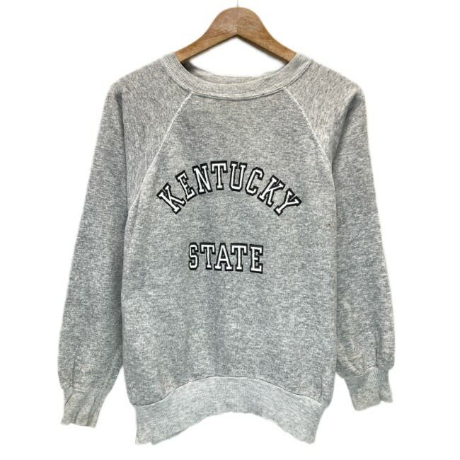 【中古】　スウェット　-90s vintage　90年代　トレーナー　長袖　クルーネック　裏起毛　KENTUCKY STATE　プリント　ラグラン　トップス　古着　/1591