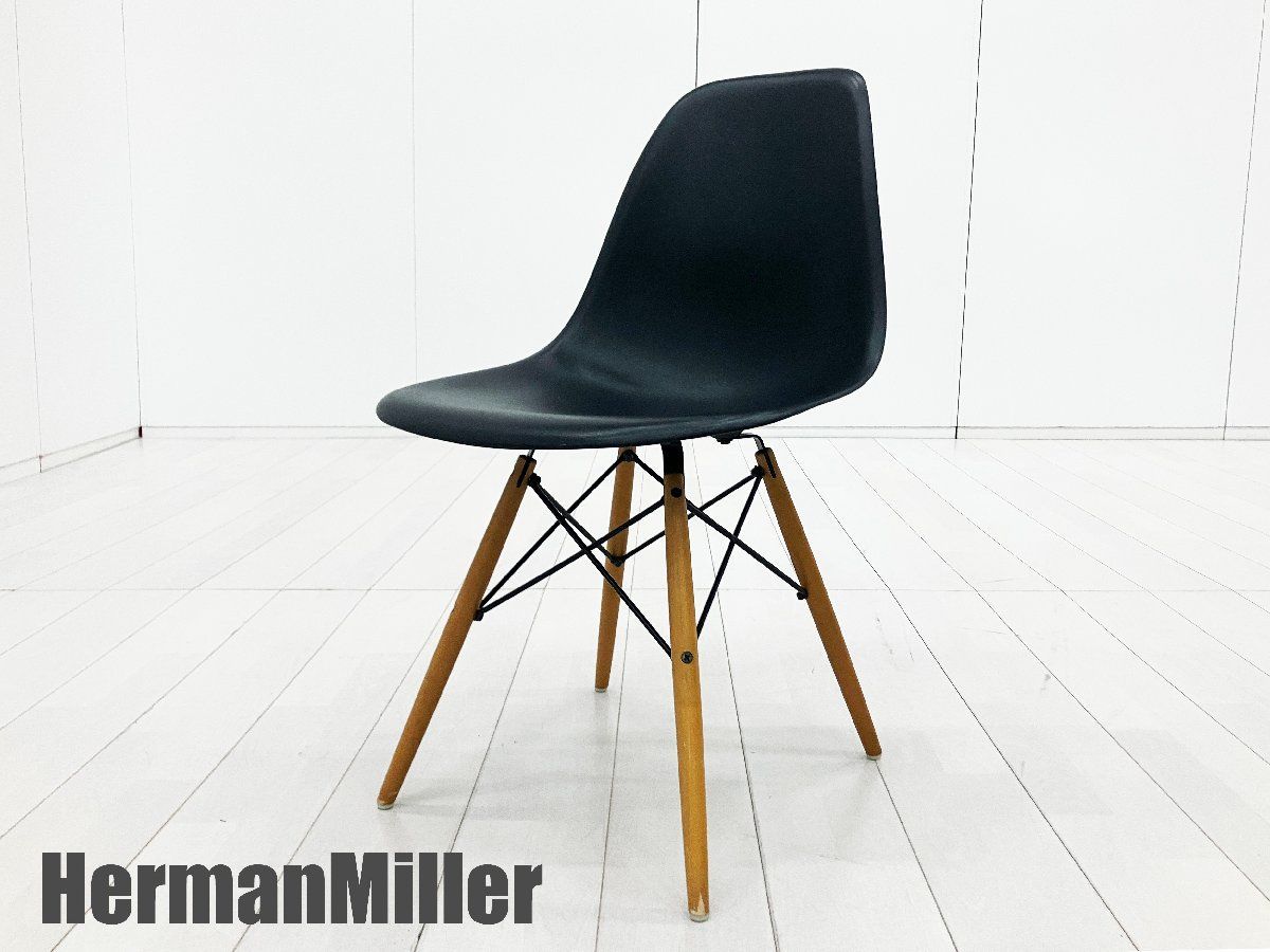 イームズ サイドシェルチェア DSW　vitra ダウェルベース　正規品　黒 HERMAN MILLER / ハーマンミラー□イームズ サイドシェルチェア□DSW