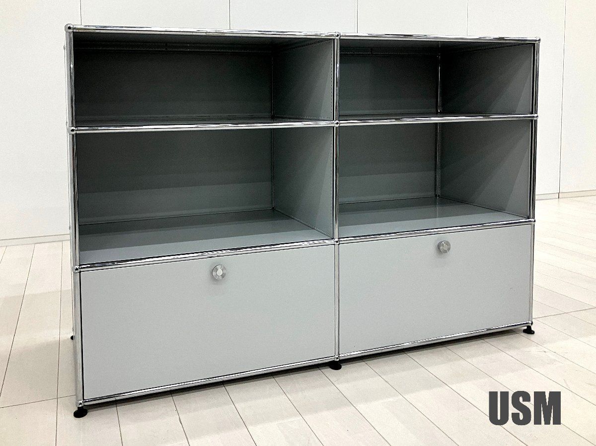 USMハラー 純正 エクステンションシェルフ ライトグレー ソフトクローズ仕様② USM USM Haller ハラーシステム 1列3段キャビネット