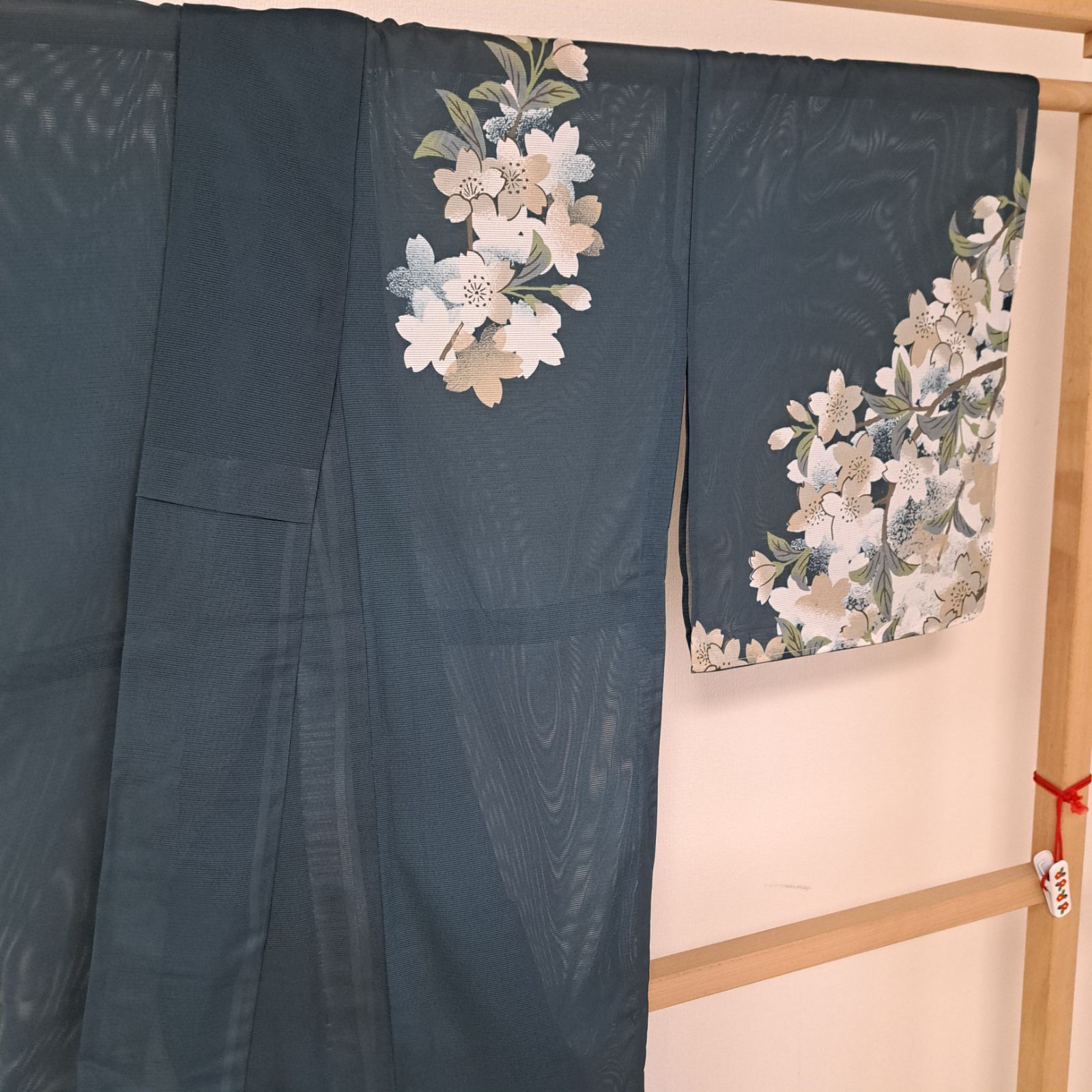 洗える夏着物・絽・付下げ】裄68 身丈167 袖49.5 化繊 夏物 盛夏 濃い